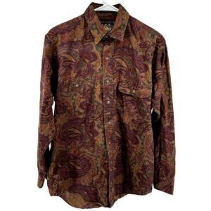 VTG Ralph Lauren Chaps Button Down Shirt Paisley Print Chest Pocket Multicolor M